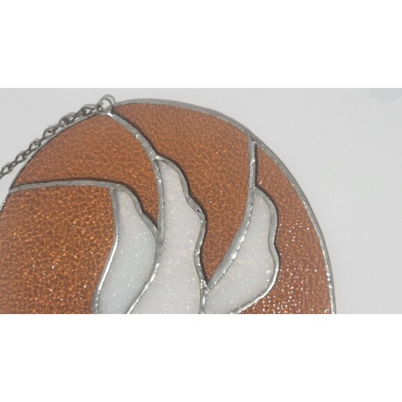 Round Suncatcher Stained Glass White Bird 9.25" - Picture 6 of 8